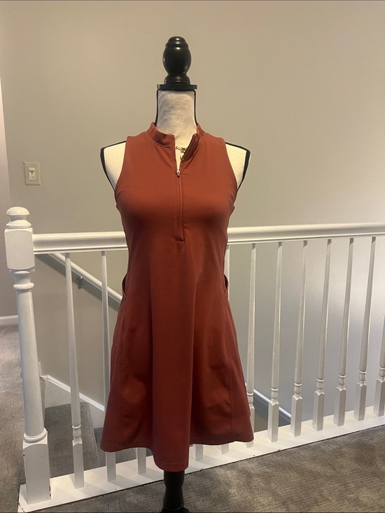 Zella Dresses & Skirts - Zella Rust Zip-Front Sleeveless Mini Dress